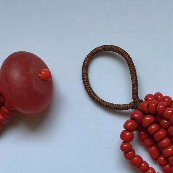 Red Coral Sead Beaded 8 Strand Necklace - Picture 4 of 4